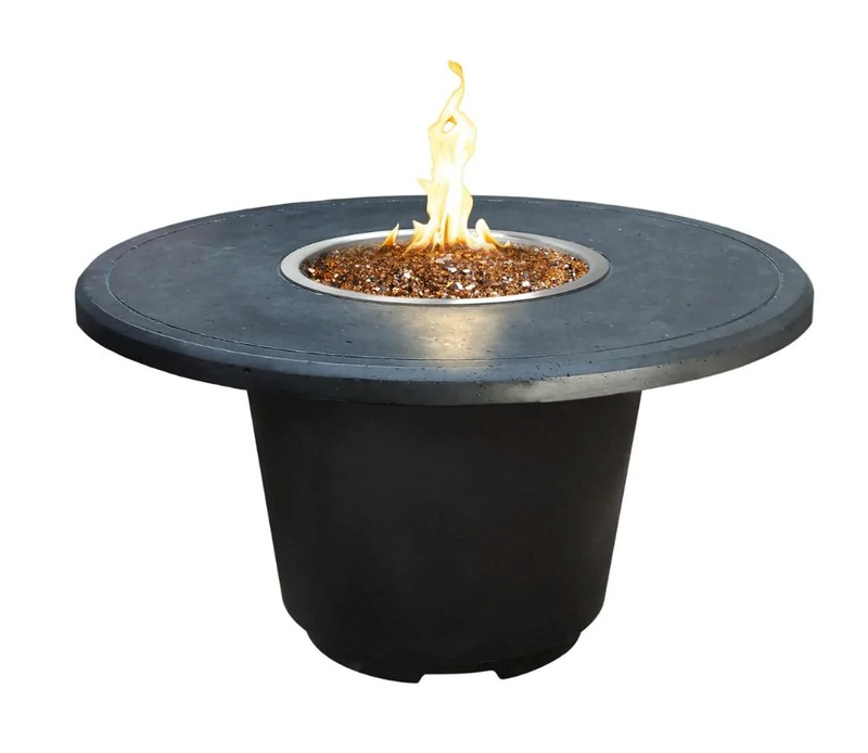 American Fyre Designs 48-Inch Cosmopolitan Concrete Round Gas Fire Pit Table Modern Design Outdoor 645-WA-11