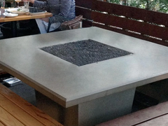 American Fyre Designs 36-Inch Cosmopolitan Concrete Square Gas Fire Pit Table Modern Design Outdoor 640-WA-11