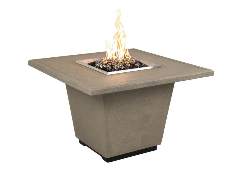 American Fyre Designs 36-Inch Cosmopolitan Concrete Square Gas Fire Pit Table Modern Design Outdoor 640-WA-11