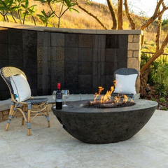 American Fyre Designs 60-Inch Calais Oval Gas Fire Pit Table Modern Design Outdoor 759-WA-11