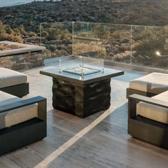 American Fyre Designs 36-Inch Voro Square Gas Fire Pit Table Portable Design Outdoor 725-WA-11