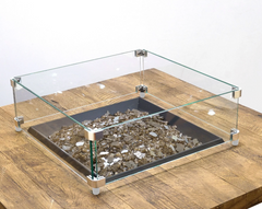 American Fyre Designs Glass Wind Guard for Gas Fire Pits Safety Accessory Outdoor 82-WG Series