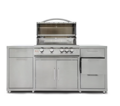 Blaze 6-Foot Stainless Steel Outdoor Kitchen Island with 32-Inch Gas Grill and LED Storage Drawers – Premium LTE Series