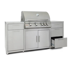 Blaze 6-Foot Stainless Steel Outdoor Kitchen Island with 32-Inch Gas Grill and LED Storage Drawers – Premium LTE Series