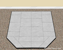 Diamond Hearths Standard or Corner - Peacock Slate Series Traditional Edge Type I Hearth Pad Indoor DH-PS