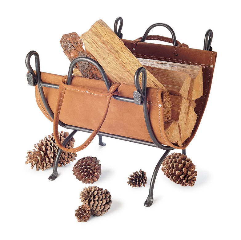 Pilgrim Folding Wood Holder With Real Suede Leather Carrier Indoor 18518