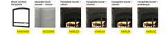 Valcourt Waterloo Arched Faceplate Wood-Burning Fireplace Package Indoor FP15A + AC02360 + VA15FA06 + VA15L Series