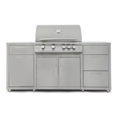 Blaze 6-Foot Stainless Steel Outdoor Kitchen Island with 32-Inch Gas Grill and LED Storage Drawers – Premium LTE Series