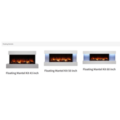 SimpliFire 36 Inch Format Floating Mantel Electric Wall-Mounted Fireplace SF-FORMAT36