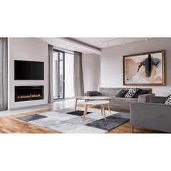 SimpliFire 48 Inch Allusion Linear Recessed/Wall-Mounted Electric Fireplace SF-ALL48-BK