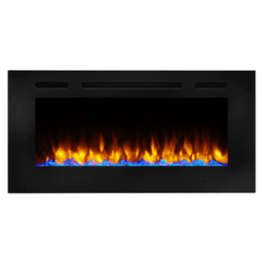 SimpliFire 48 Inch Allusion Linear Recessed/Wall-Mounted Electric Fireplace SF-ALL48-BK