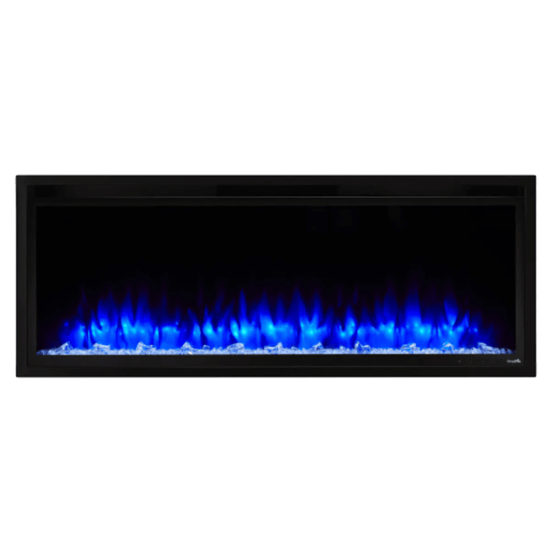 SimpliFire 50 Inch Allusion Platinum Linear Recessed/Wall-Mounted Electric Fireplace SF-ALLP50-BK