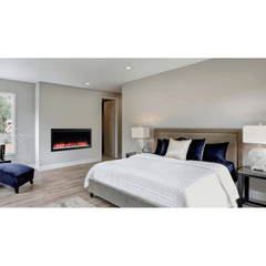 SimpliFire 50 Inch Allusion Platinum Linear Recessed/Wall-Mounted Electric Fireplace SF-ALLP50-BK