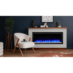 SimpliFire 60 Inch Allusion Platinum Linear Recessed/Wall-Mounted Electric Fireplace SF-ALLP60-BK