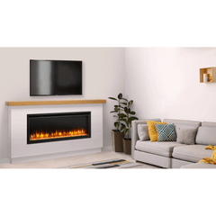 SimpliFire 60 Inch Allusion Platinum Linear Recessed/Wall-Mounted Electric Fireplace SF-ALLP60-BK