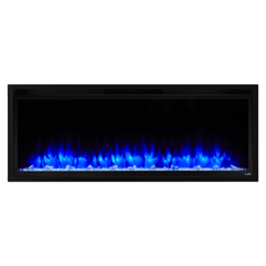 SimpliFire 72 Inch Allusion Platinum Linear Recessed/Wall-Mounted Electric Fireplace SF-ALLP72-BK