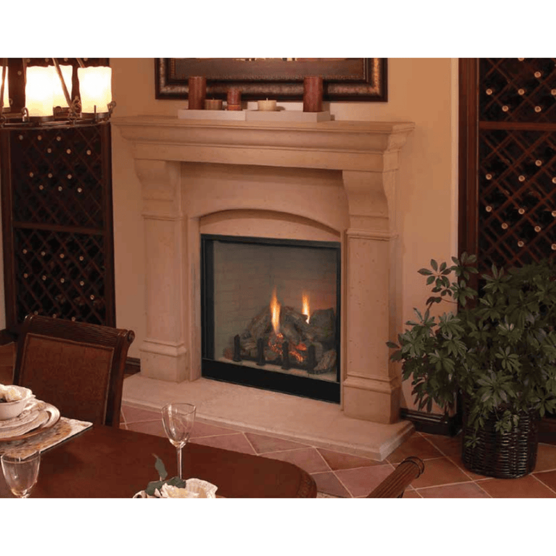 Superior 36 Inch Traditional Direct Vent Propane Red Stacked Fireplace DRT4036TEPRS