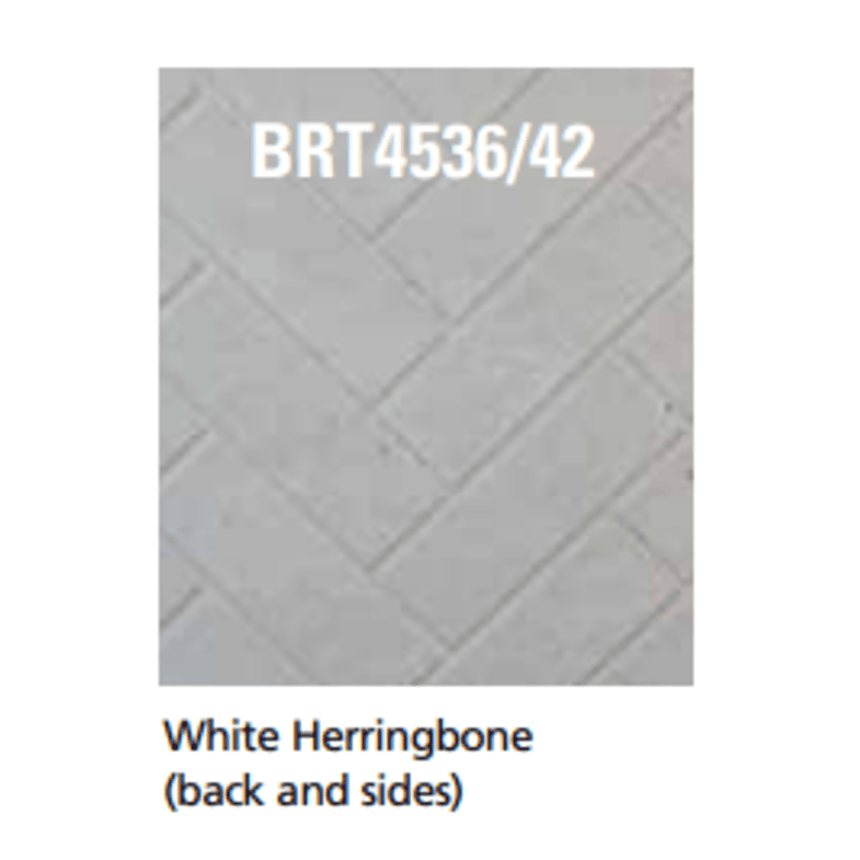 Superior BRT4536 36 Inch Traditional B-Vent Gas Fireplace with Millivolt Ignition in White Herringbone Refractory Panels BRT4536TMN-B