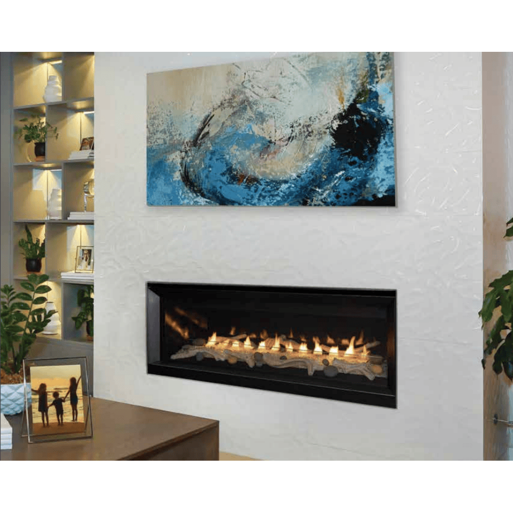 Superior VRL3000 Series 55 Inch Linear Contemporary Vent-Free Gas Fireplace in Electronic Ignition VRL3055ZEN