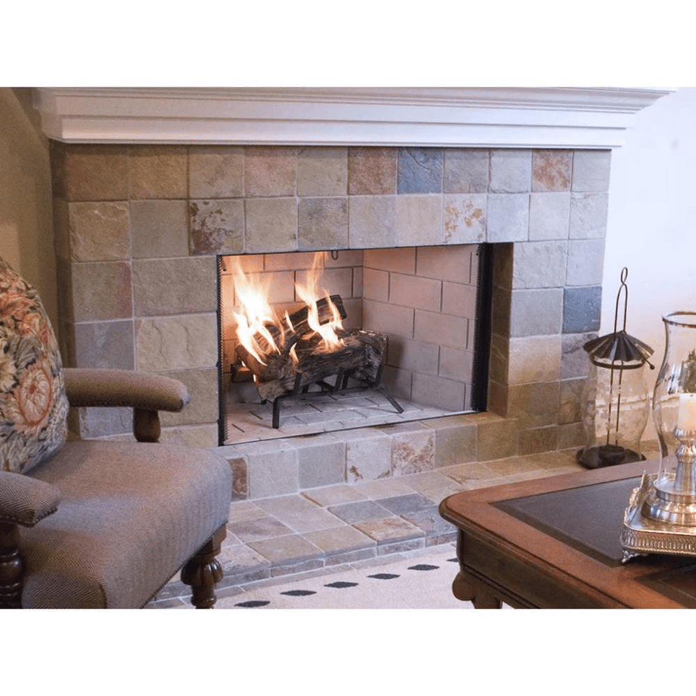 Superior WRT35000 Series Traditional Grey Herringbone Refractory Panels Wood Burning Fireplace WRT3538WH