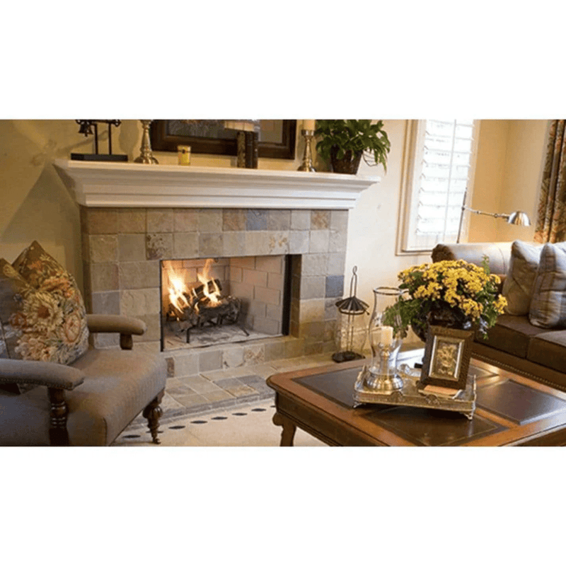 Superior WRT35000 Series Traditional Grey Herringbone Refractory Panels Wood Burning Fireplace WRT3538WH