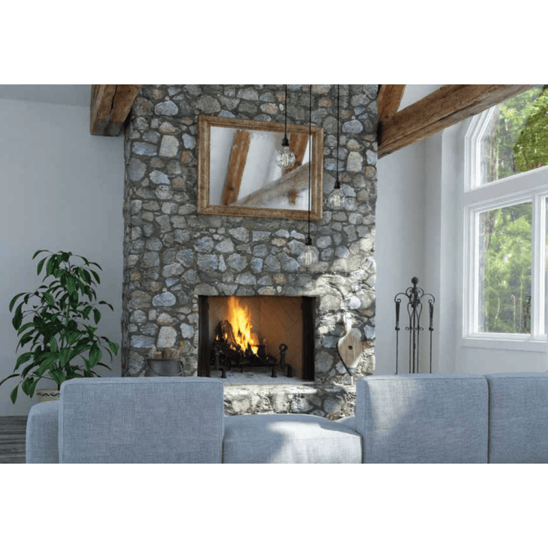 Superior WRT45000 Series Traditional White Herringbone Refractory Panels Wood Burning Fireplace WRT4536WH