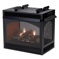 Empire 36" Lincoln Premium Peninsula Multi-Sided Vent-Free Gas Fireplace with Banded Brick Liner VFP36PP32EP