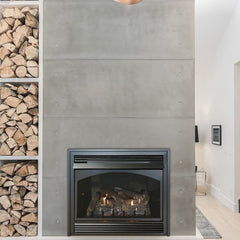Empire 36" Lincoln Premium Peninsula Multi-Sided Vent-Free Gas Fireplace with Banded Brick Liner VFP36PP32EP