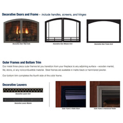 Empire 36" Lincoln Premium Peninsula Multi-Sided Vent-Free Gas Fireplace with Banded Brick Liner VFP36PP32EP
