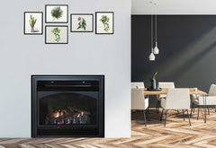 Empire 36" Lincoln Premium Peninsula Multi-Sided Vent-Free Gas Fireplace with Banded Brick Liner VFP36PP32EP