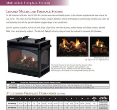 Empire 36" Lincoln Premium Peninsula Multi-Sided Vent-Free Gas Fireplace with Banded Brick Liner VFP36PP32EP