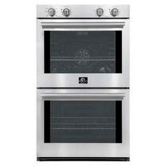 FORNO Vomero 30-Inch 10 cu. ft. Built-In Double Electric Wall Oven in Stainless Steel, FBOEL1324-30