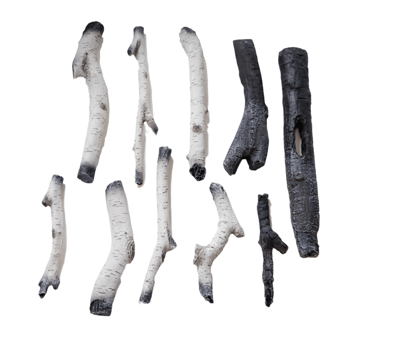 Amantii 10 Piece Birch Log set with Glowing Logs LOGSET-10PCE-BIRCH