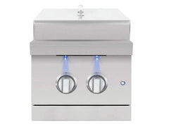 American Made Grills Encore Double Side Burner – Built-In Natural Gas / Propane Burner with LED Illumination (ENCSB2)