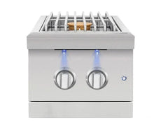 American Made Grills Encore Double Side Burner – Built-In Natural Gas / Propane Burner with LED Illumination (ENCSB2)