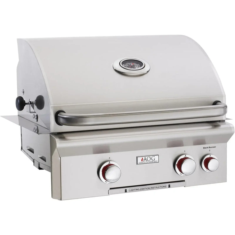 AOG American Outdoor Grill 24” Built-in T-Series Gas Grill with Rotisserie & Back Burner 24NBT