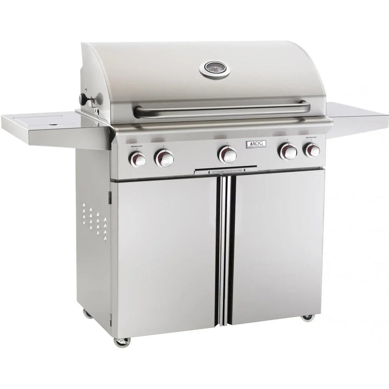 AOG American Outdoor Grill 36-Inch T-Series Freestanding Gas Grill with Rotisserie & SideBurner 36PCT
