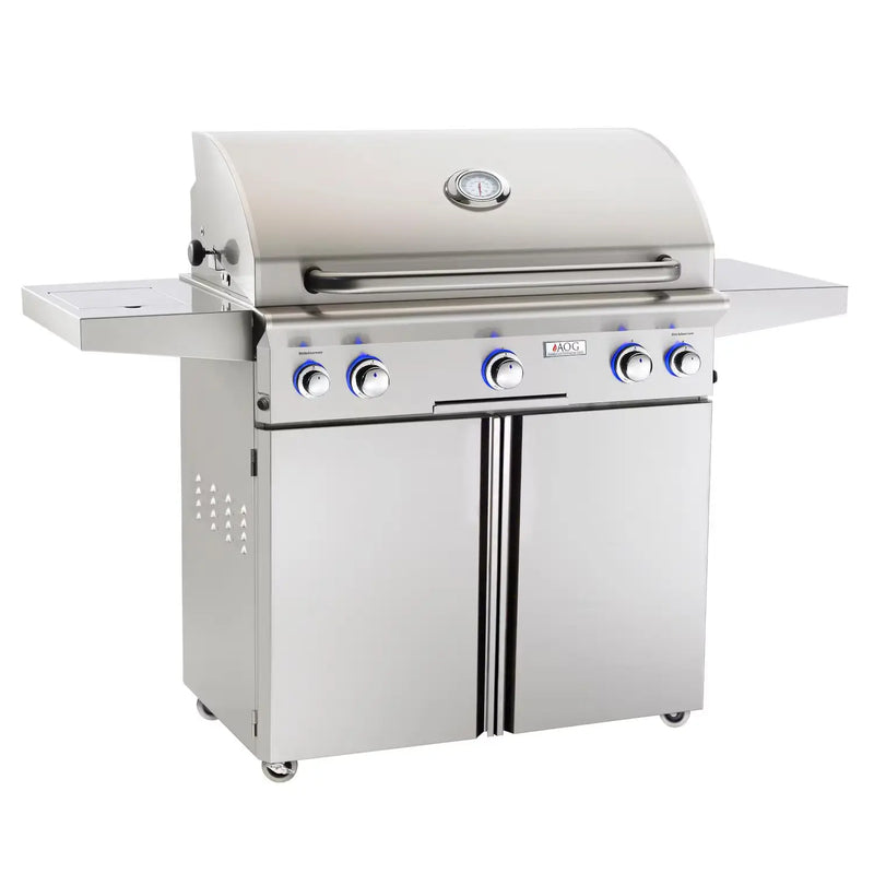AOG American Outdoor Grill 36-Inch L-Series Freestanding Gas Grill with Rotisserie & Side Burner 36PCL