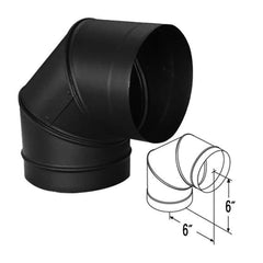 6" DuraBlack 90 Degree Black Elbow - 6DBK-E90