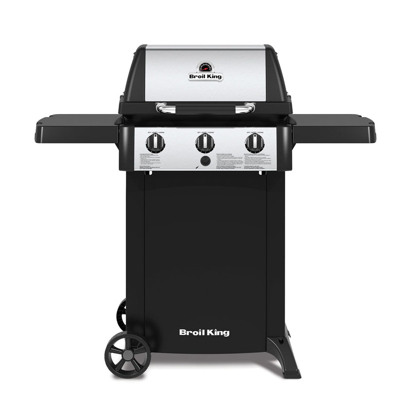 Broil King Gem 3-Burner Grill on 2-Wheel Cart, 24-Inches, Propane BK814154