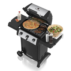 Broil King Gem 3-Burner Grill on 2-Wheel Cart, 24-Inches, Propane BK814154