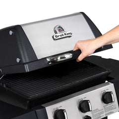 Broil King Gem 3-Burner Grill on 2-Wheel Cart, 24-Inches, Propane BK814154