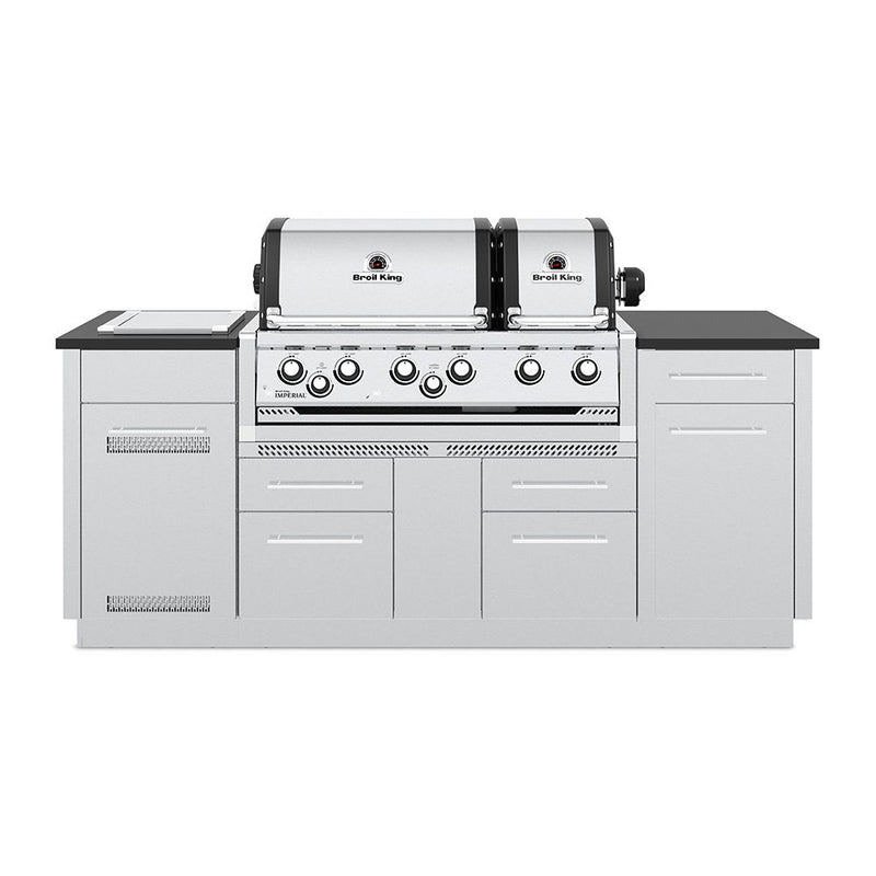 Broil King Imperial S690i Stainless Steel 6-Burner Gas Grill Island, 86-Inches BK897844