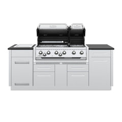 Broil King Imperial S690i Stainless Steel 6-Burner Gas Grill Island, 86-Inches BK897844