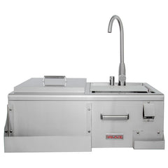 Blaze 30-Inch Outdoor Beverage Center with Hot/Cold Faucet and Ice Bin – Stainless Steel Prep Station