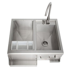 Blaze 30-Inch Outdoor Beverage Center with Hot/Cold Faucet and Ice Bin – Stainless Steel Prep Station