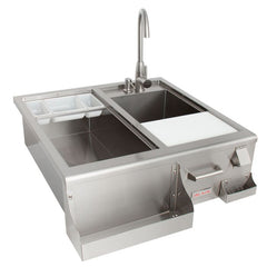 Blaze 30-Inch Outdoor Beverage Center with Hot/Cold Faucet and Ice Bin – Stainless Steel Prep Station