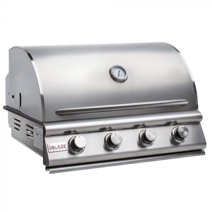 Blaze LBM 32-Inch 4-Burner Built-In Gas Grill with Flame Stabilizers and Heat Zone Separators – BLZ-4LBM