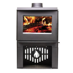 Breckwell Standard Size Area Stove Series Wood-Burning Stove on Pedestal High Efficiency Indoor SW2.0