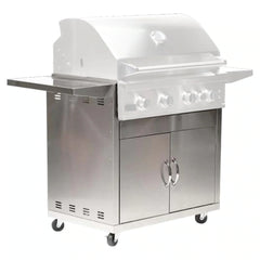 Broilmaster B-Series 32-Inch 2-Burner Premium Propane Gas Griddle and Grill Cart in Stainless Steel